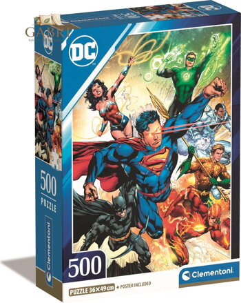 CLEMENTONI Puzzle DC Comics: Liga Spravedlnosti 500 dílků