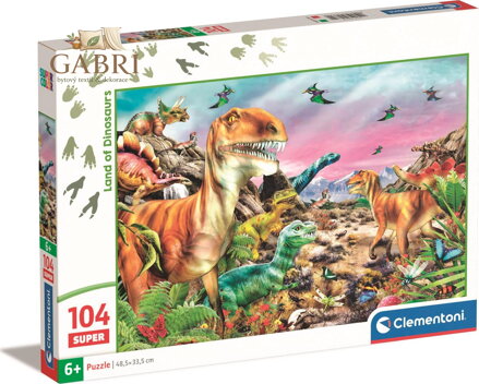 CLEMENTONI Puzzle Země dinosaurů 104 dílků