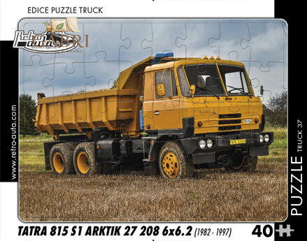 RETRO-AUTA Puzzle TRUCK č.37 Tatra 815 S1 Arktik 27 208 6x6.2 (1982 - 1997) 40 dílků