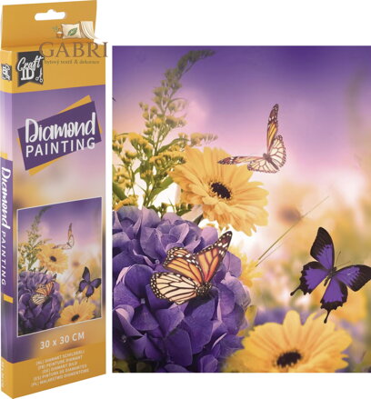 GRAFIX Diamantové malování Motýlí louka 30x30cm