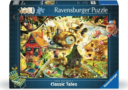 RAVENSBURGER Puzzle Pozor, prasátka! (Tři malá prasátka) 1000 dílků