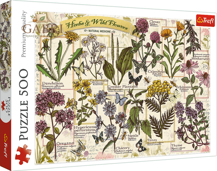 TREFL Puzzle Herbarium: Léčivé byliny 500 dílků
