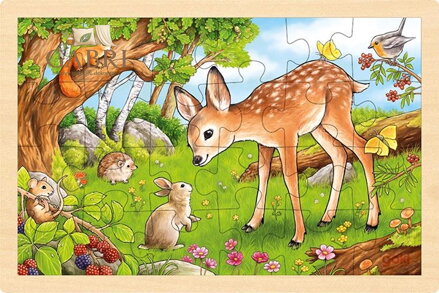 GOKI Dřevěné puzzle Koloušek 24 dílků