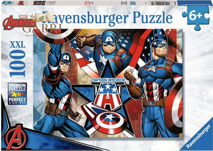 RAVENSBURGER Puzzle Marvel: Kapitán Amerika XXL 100 dílků