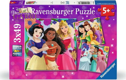 RAVENSBURGER Puzzle Disney: Princezny z pohádek 3x49 dílků