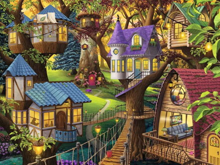 RAVENSBURGER Puzzle Soumrak v korunách stromů 1500 dílků