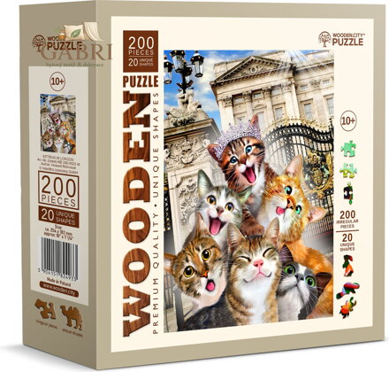 WOODEN CITY Dřevěné puzzle Koťata v Londýně 200 dílků
