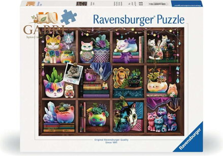 RAVENSBURGER Puzzle Kočky a sukulenty 500 dílků