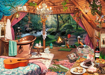 RAVENSBURGER Puzzle Útulná chata XXL 500 dílků