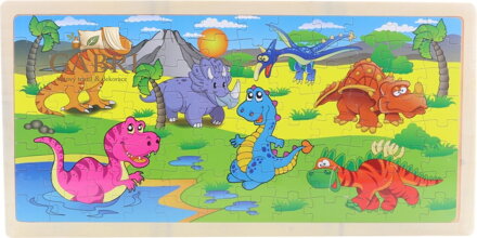 Dřevěné puzzle Dinosauři 96 dílků
