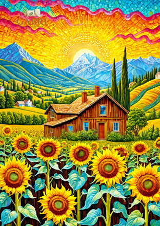 ENJOY Puzzle Slunečnicový dům 1000 dílků