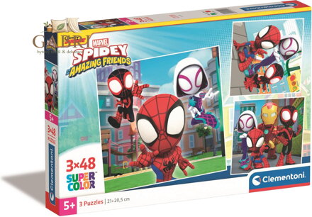 CLEMENTONI Puzzle Spidey a jeho úžasní přátelé 3x48 dílků