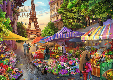 TREFL Puzzle Premium Plus Tea Time: Květinový trh 1000 dílků