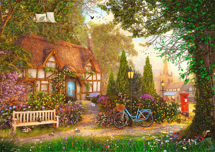 TREFL Puzzle Premium Plus Tea Time: Venkovské stavení 1000 dílků