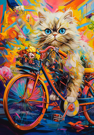 CASTORLAND Puzzle Kočka na kole 500 dílků