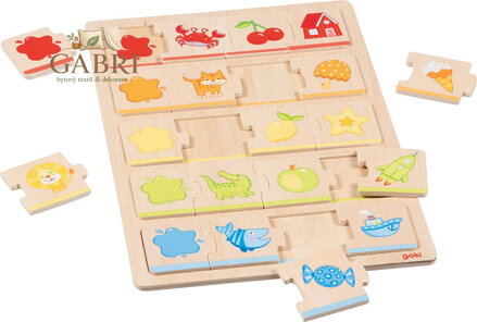 GOKI Dřevěné puzzle Barvy 5x4 dílků