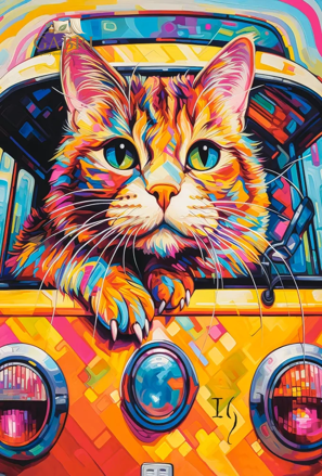 CASTORLAND Puzzle Kočka na cestách autobusem 100 dílků