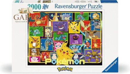 RAVENSBURGER Puzzle Zářící Pokémoni 2000 dílků