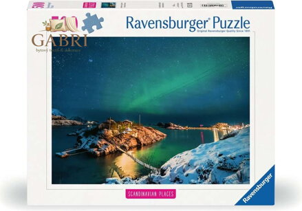 RAVENSBURGER Puzzle Skandinávie: Polární záře v Norsku 500 dílků