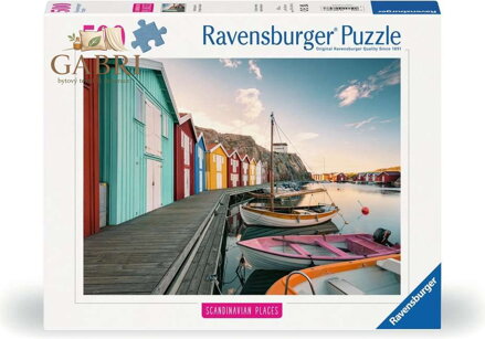 RAVENSBURGER Puzzle Skandinávie: Loděnice ve Smogenu, Švédsko 500 dílků