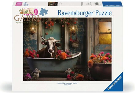 RAVENSBURGER Puzzle Kráva ve vaně 1000 dílků