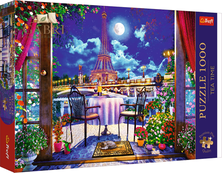 TREFL Puzzle Premium Plus Tea Time: Noční Paříž 1000 dílků