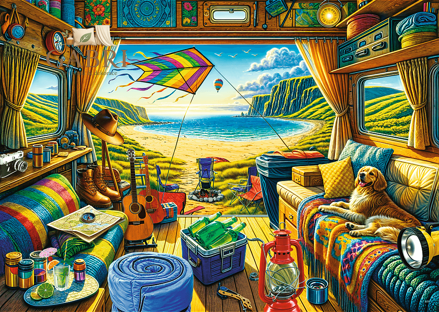 TREFL Puzzle Premium Plus Tea Time: Cestování karavanem1000 dílků