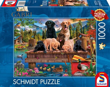 SCHMIDT Puzzle Psí rodinka u jezera 1000 dílků