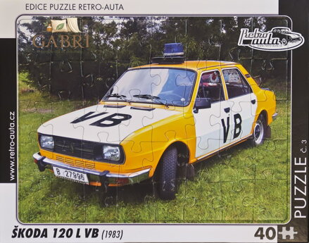 RETRO-AUTA Puzzle č.03 Škoda 120L VB (1983) 40 dílků