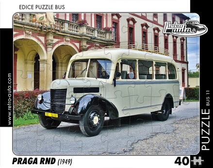 RETRO-AUTA Puzzle BUS č.11 Praga RND (1949) 40 dílků