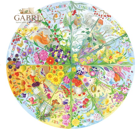 GIBSONS Kulaté puzzle Rok v zahradě 500 dílků