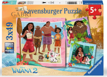 RAVENSBURGER Puzzle Disney: Odvážná Vaiana 3x49 dílků