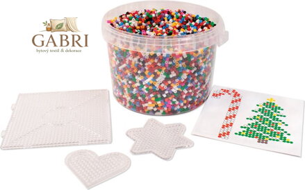 PLAYBOX Zažehlovací korálky v kbelíku + 3 destičky 20000ks