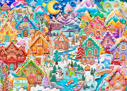 ALIPSON Puzzle Barevná noc v Cookietownu 1500 dílků
