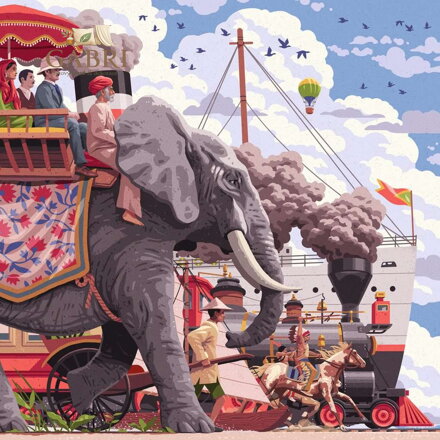 RAVENSBURGER Čtvercové puzzle Art & Soul: Cesta kolem světa za 80 dní 750 dílků