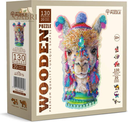 WOODEN CITY Dřevěné puzzle Mystická lama 130 dílků