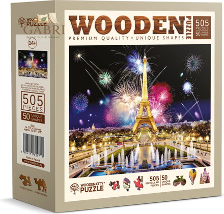 WOODEN CITY Dřevěné puzzle Noční Paříž 505 dílků