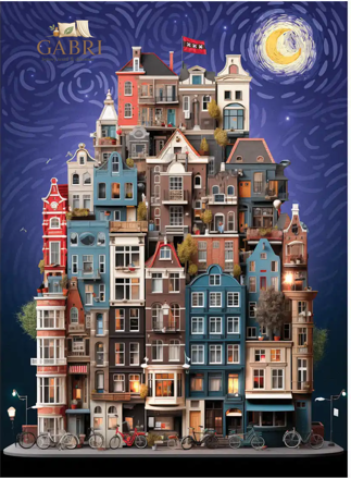 ANATOLIAN Puzzle Hvězdná noc v Amsterdamu 1000 dílků