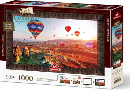 ART PUZZLE Puzzle s rámem a lepidlem 3v1 Balóny nad Kapadokií 1000 dílků