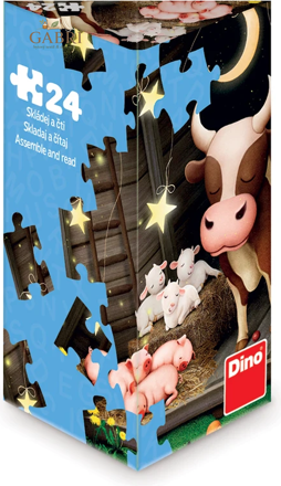DINO Puzzle s pohádkou Zvířátka na farmě 24 dílků