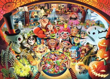 RAVENSBURGER Puzzle Halloweenské koledování 1000 dílků
