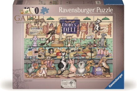 RAVENSBURGER Puzzle Digbyho uzeniny a zvířecí veselí 1000 dílků