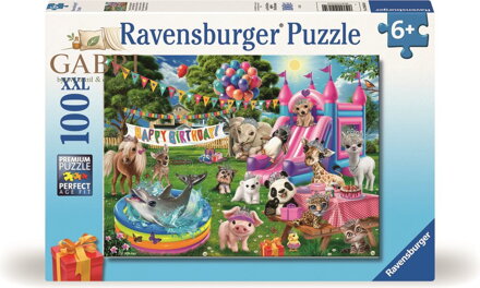 RAVENSBURGER Puzzle Zvířecí narozeninová párty XXL 100 dílků