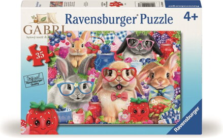 RAVENSBURGER Puzzle Zajíčci a lesní ovoce 35 dílků