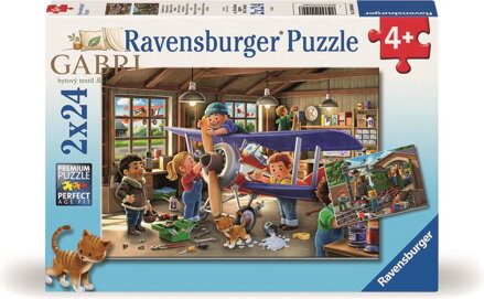 RAVENSBURGER Puzzle Staň se opravářem letadel a vlaků! 2x24 dílků