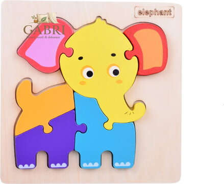 JOKOMISIADA Dřevěné puzzle Slon 6 dílků