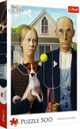 TREFL Puzzle Americká gotika: Psí edice 500 dílků