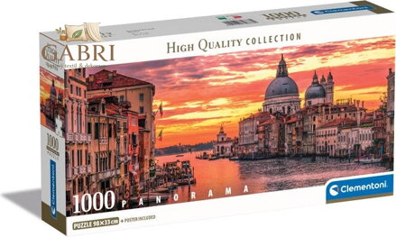 CLEMENTONI Panoramatické puzzle Kanál Grande Benátky 1000 dílků