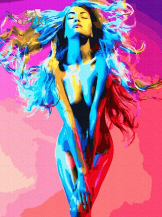 NORIMPEX Diamantové malování Žena zalitá barvami 30x40cm