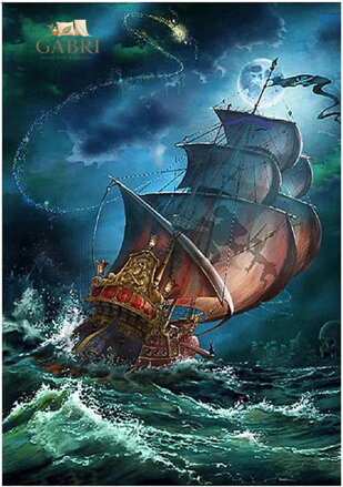 NORIMPEX Diamantové malování Plachetnice v bouři 30x40cm